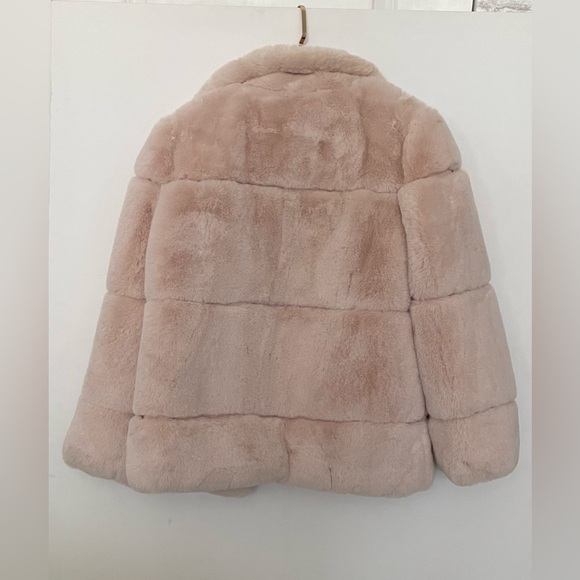 APPARIS Sarah 2 Blush Pink teddy faux fur coat L warm cozy bubblegum - Picture 3 of 11